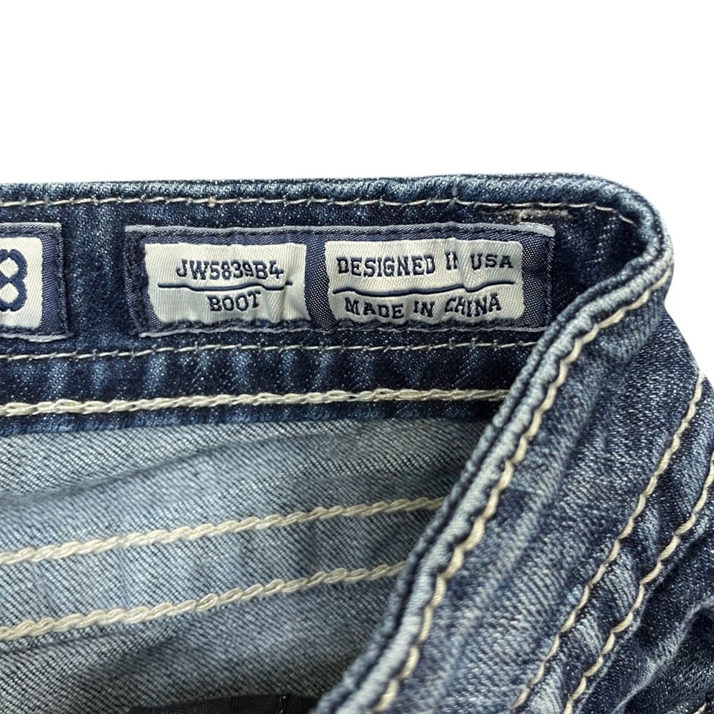 Miss Me 28 Jeans Boot Cut Cotton Blend Embellished Pockets - Picture 8 of 11
